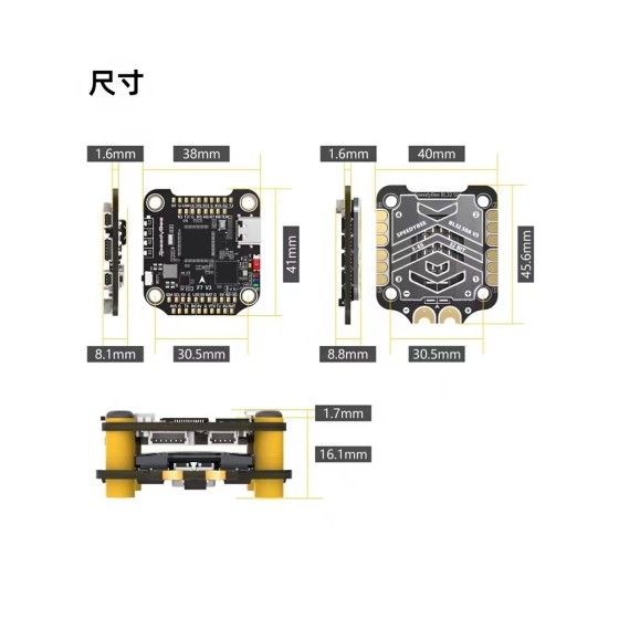 SpeedyBee F7 V3 BL32 50A 30x30 Stack for RC FPV Racing Freestyle Drones DIY Parts
